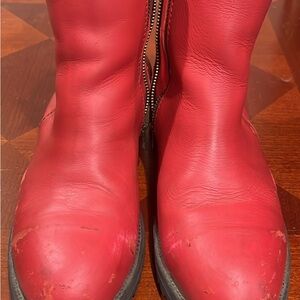 Women's Red Leather Boots
